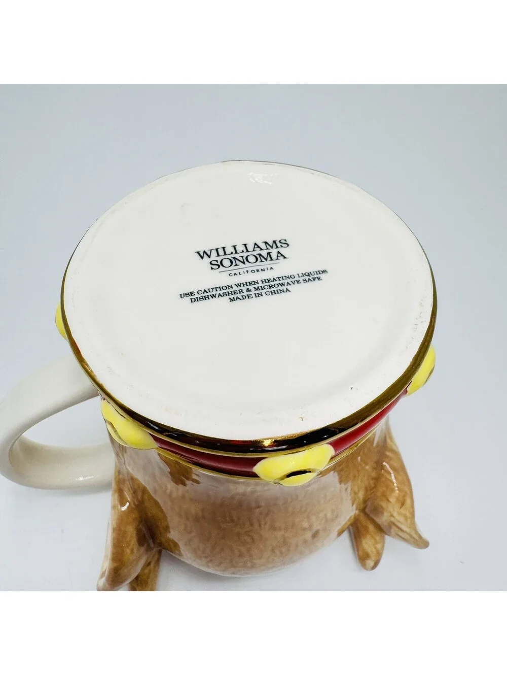 Williams Sonoma XL Figural Reindeer Head Chrismas Mug Coffee Cup Kitsch Kitschy
